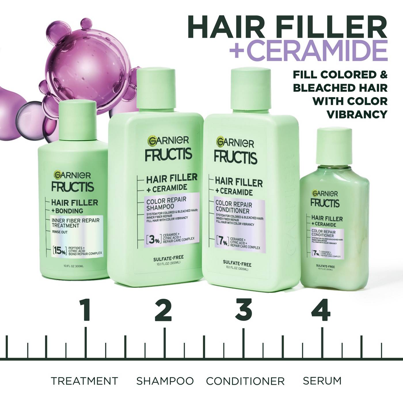 Garnier Fructis Hair Filler + Ceramide Color Repair Shampoo; image 7 of 13