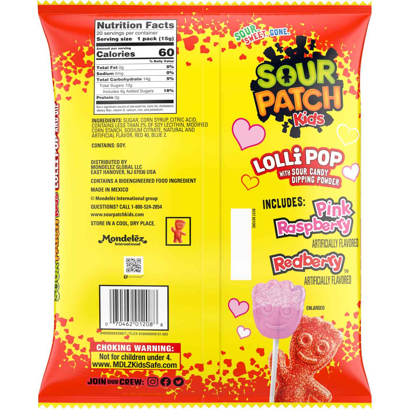 Sour Patch Kids Lollipops Valentine's Candy; image 2 of 2