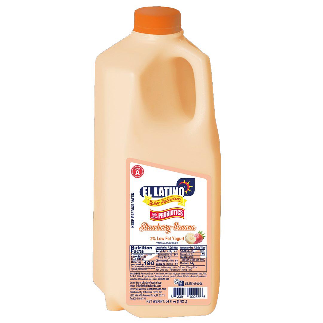El Latino Strawberry Banana 2% Low Fat Yogurt, 64 oz | Low Prices