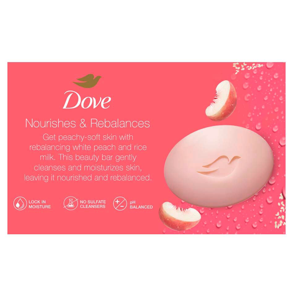 Dove Rebalancing Soap Bar - White Peach & Rice Milk - Shop Hand