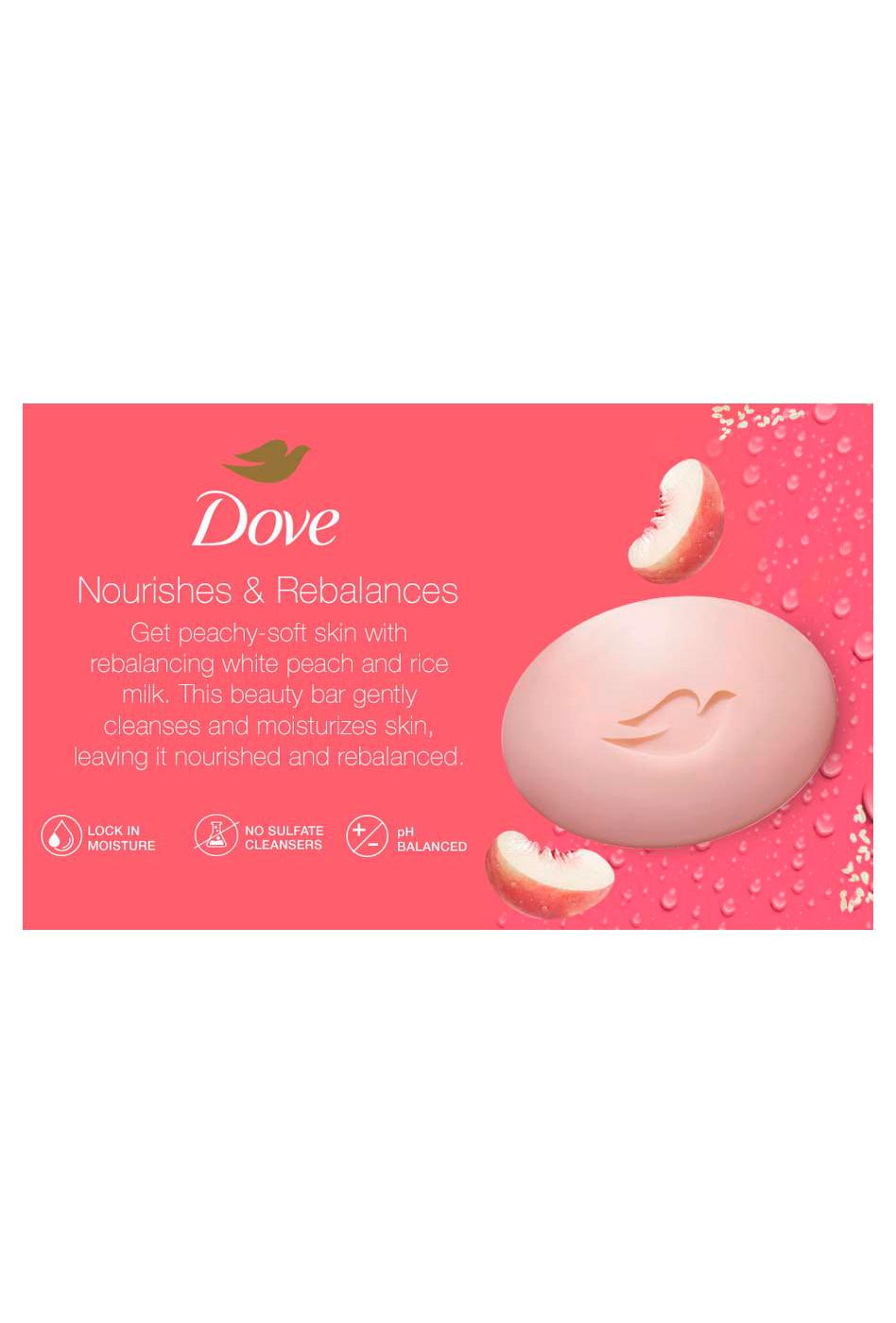 Dove Rebalancing Soap Bar - White Peach & Rice Milk; image 2 of 4