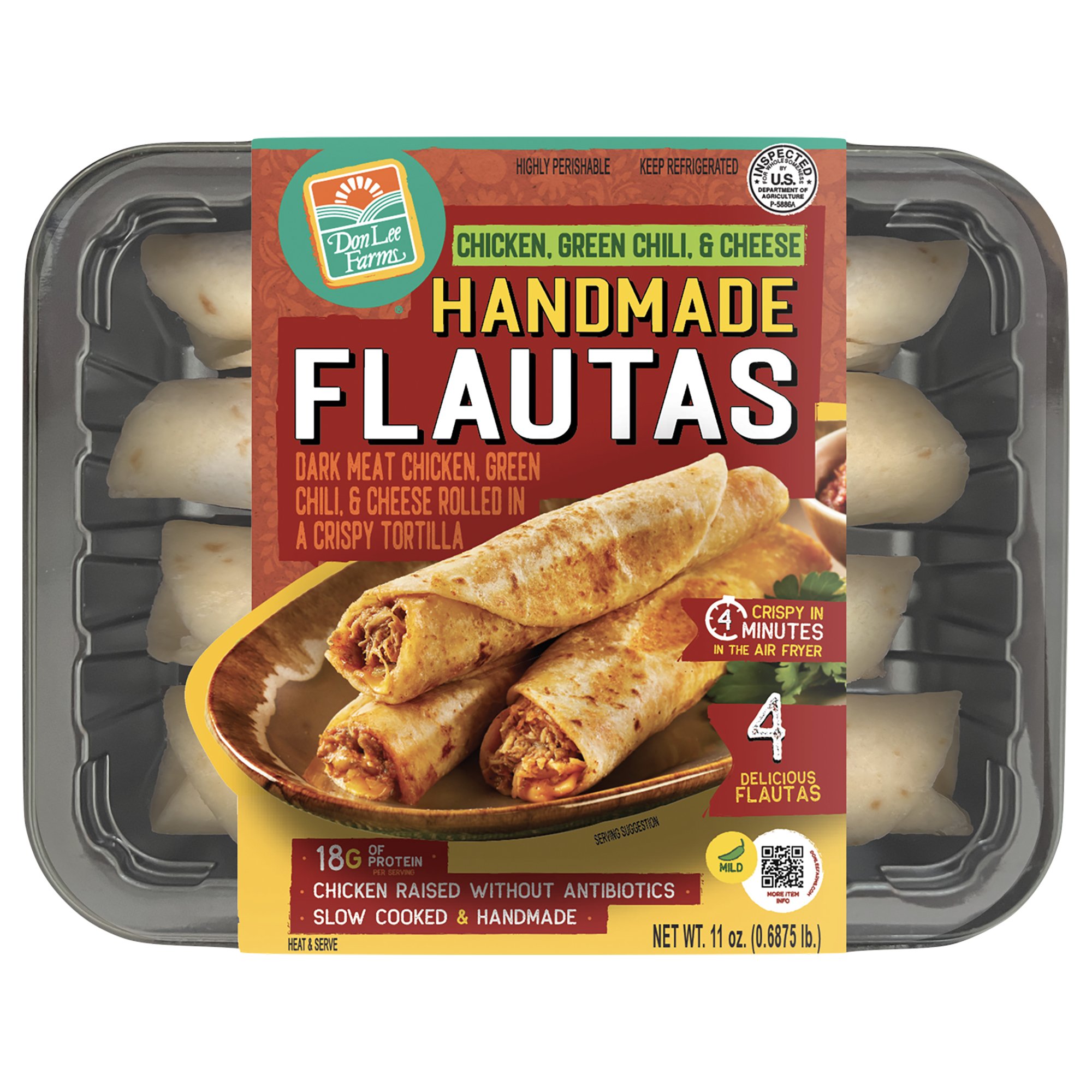 Don Lee Foods Handmade Flautas Chicken Green Chili & Cheese Shop