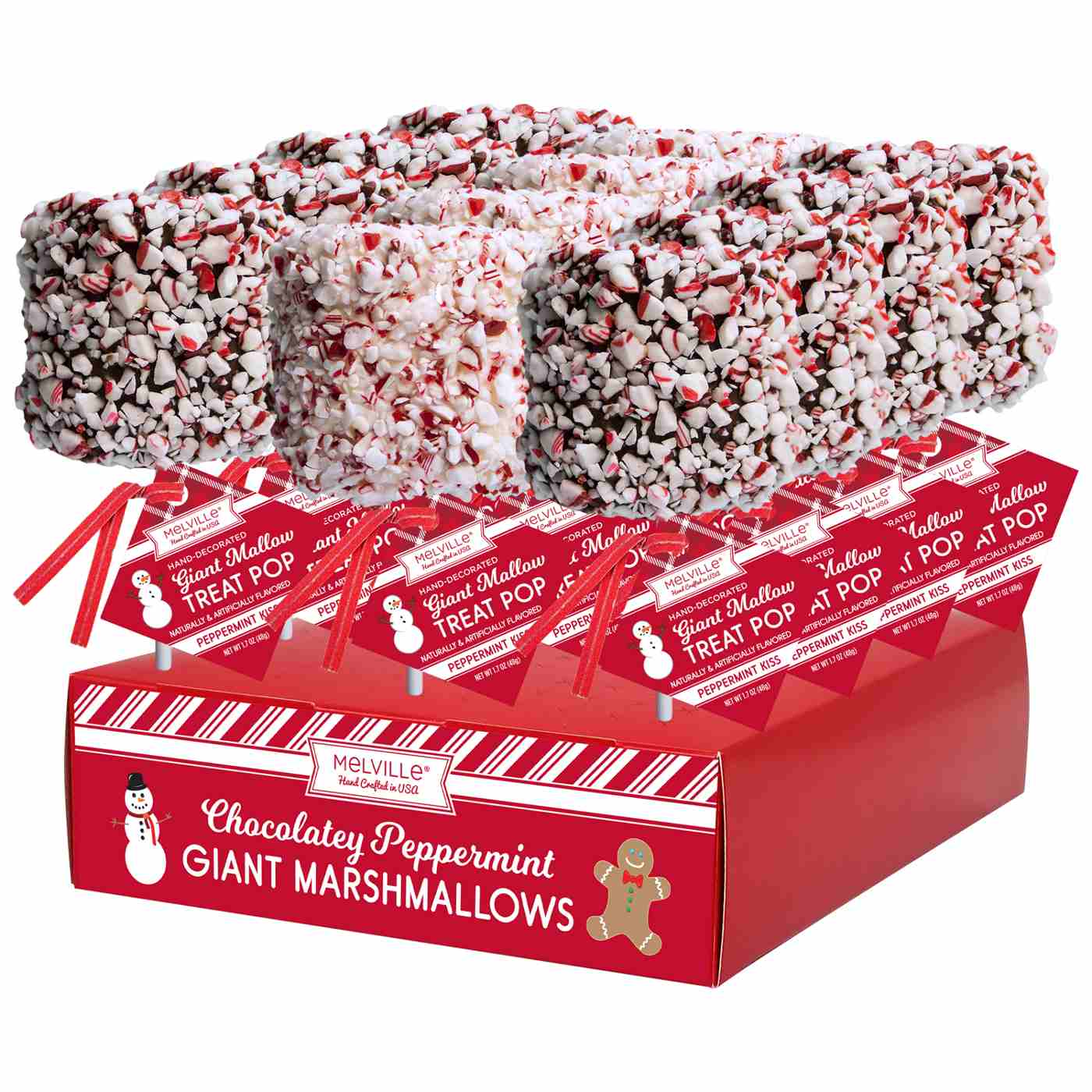 Melville Peppermint Kiss Giant Marshmallow Holiday Pop; image 2 of 3