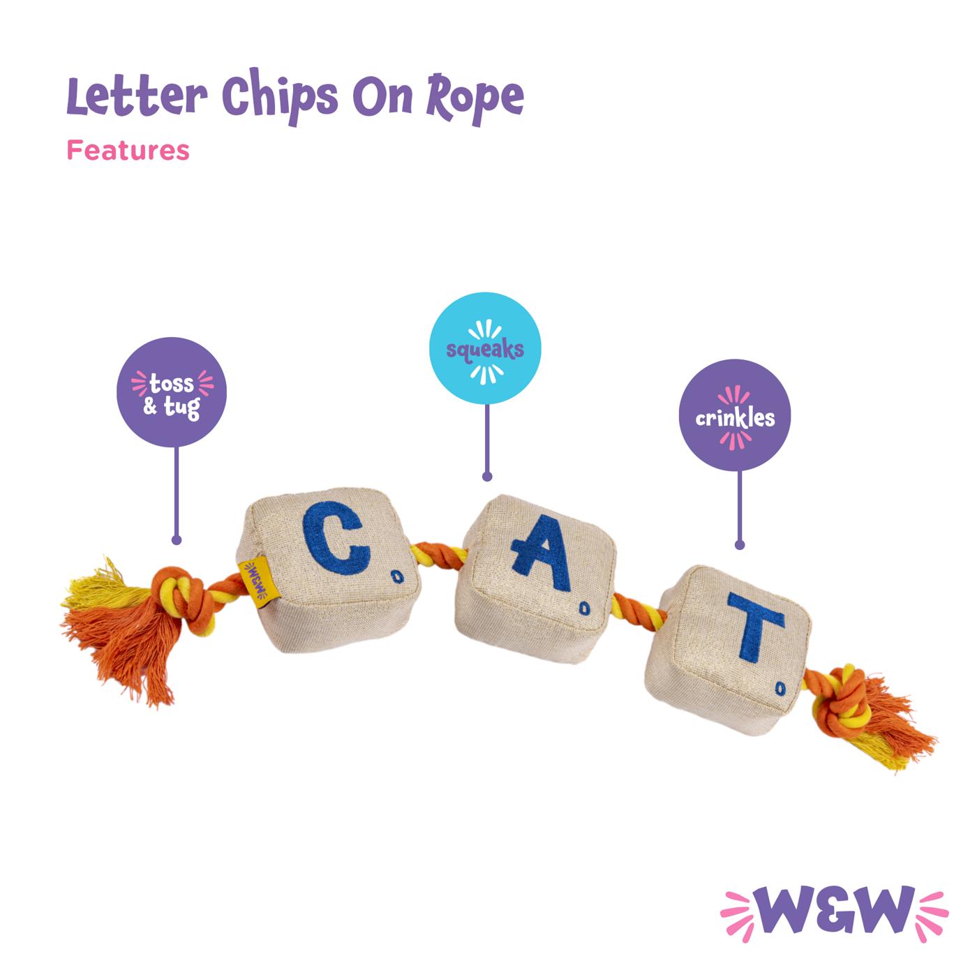 Woof & Whiskers Dog Toy - Letter Chips On Rope; image 2 of 6