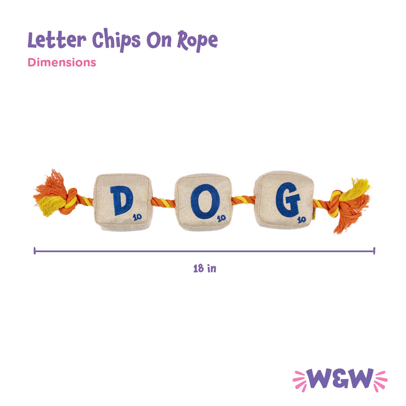 Woof & Whiskers Dog Toy - Letter Chips On Rope; image 5 of 6
