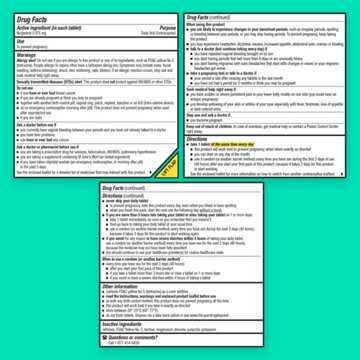 Opill Daily Oral Contraceptive Norgestrel Tablets - 0.075 mg, 28 ct