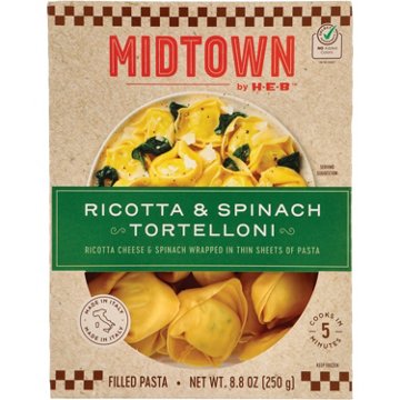 Midtown by H-E-B Frozen Ricotta & Spinach Tortelloni Filled Pasta