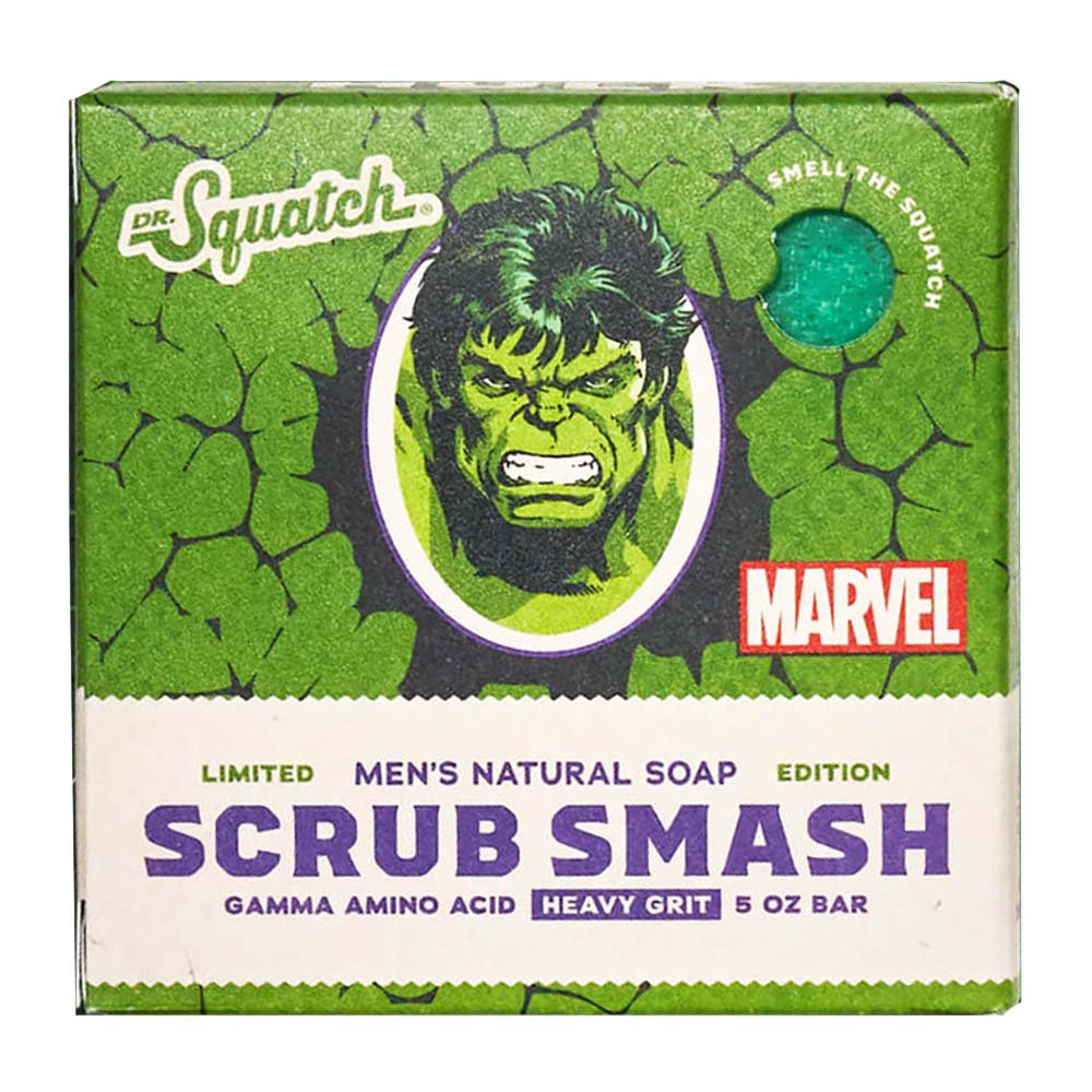 Dr. Squatch Incredible Hulk Scrub Smash Men's Natural Soap - Shop Hand ...