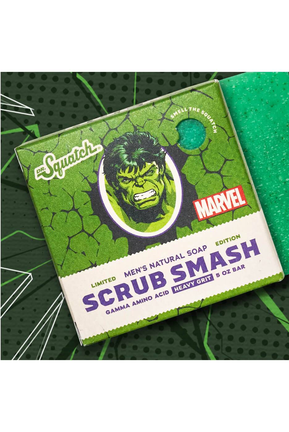 Dr. Squatch Incredible Hulk Scrub Smash Men's Natural Soap; image 3 of 3