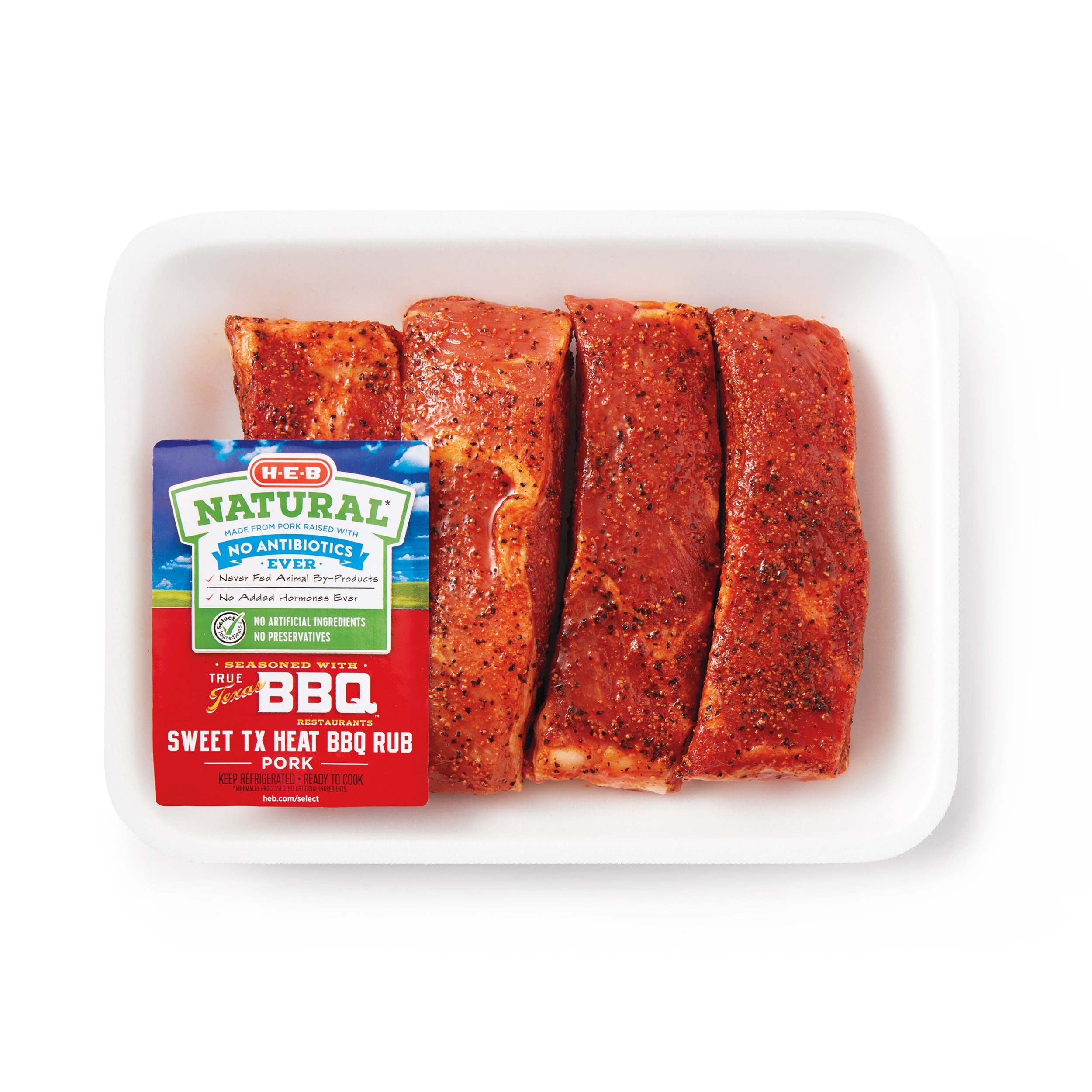 HEB Natural Seasoned St. LouisStyle Pork Finger Ribs Sweet TX Heat Shop Pork at HEB