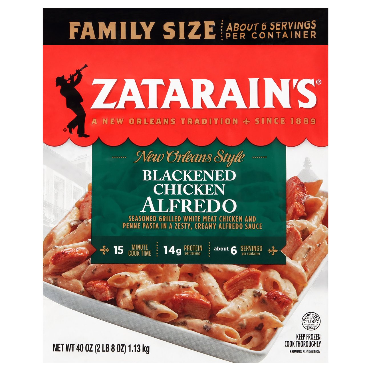 Zatarain's Frozen Blackened Chicken Alfredo - Family-Size - Shop ...