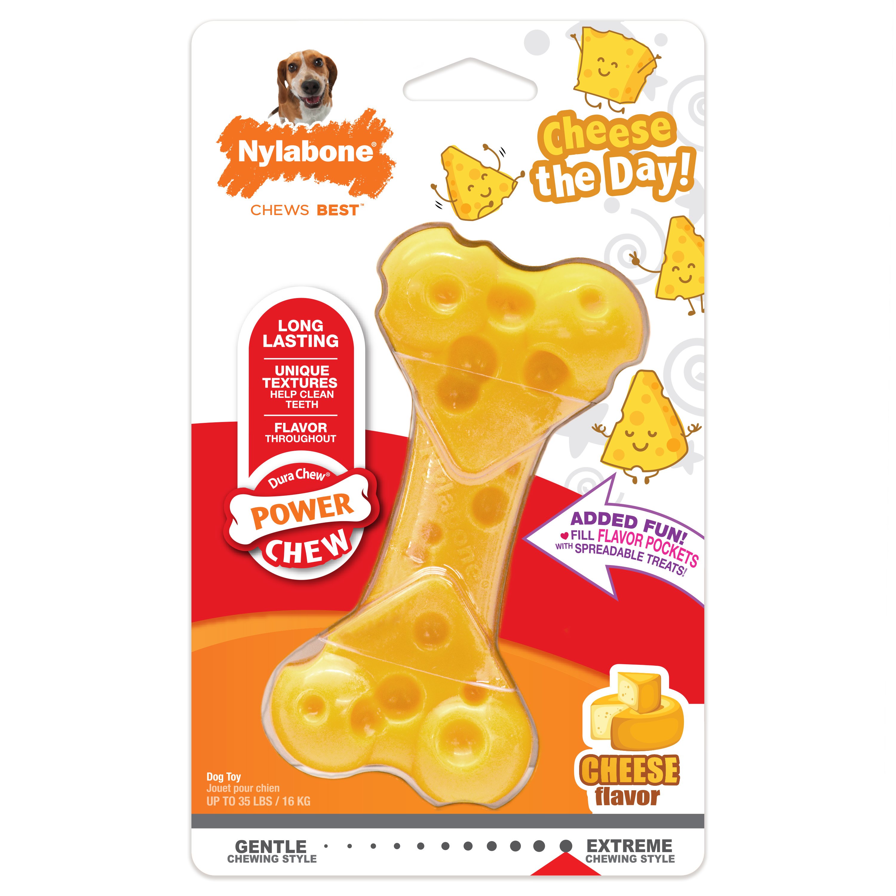 Nylabone Power Chew Knuckle Bone Dog Toy With Treats - Chicken