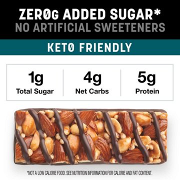 Kind Zero Added Sugar Bars - Dark Chocolate Nuts and Sea Salt