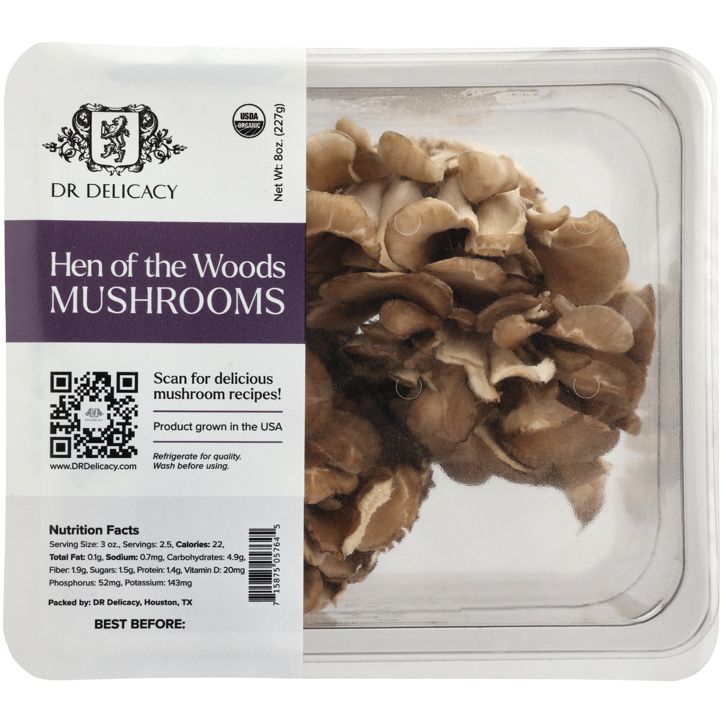 Dr Delicacy Fresh Organic Hen of the Woods Maitake Mushrooms