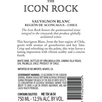 The Icon Rock Sauvignon Blanc Chile White Wine, 750 mL