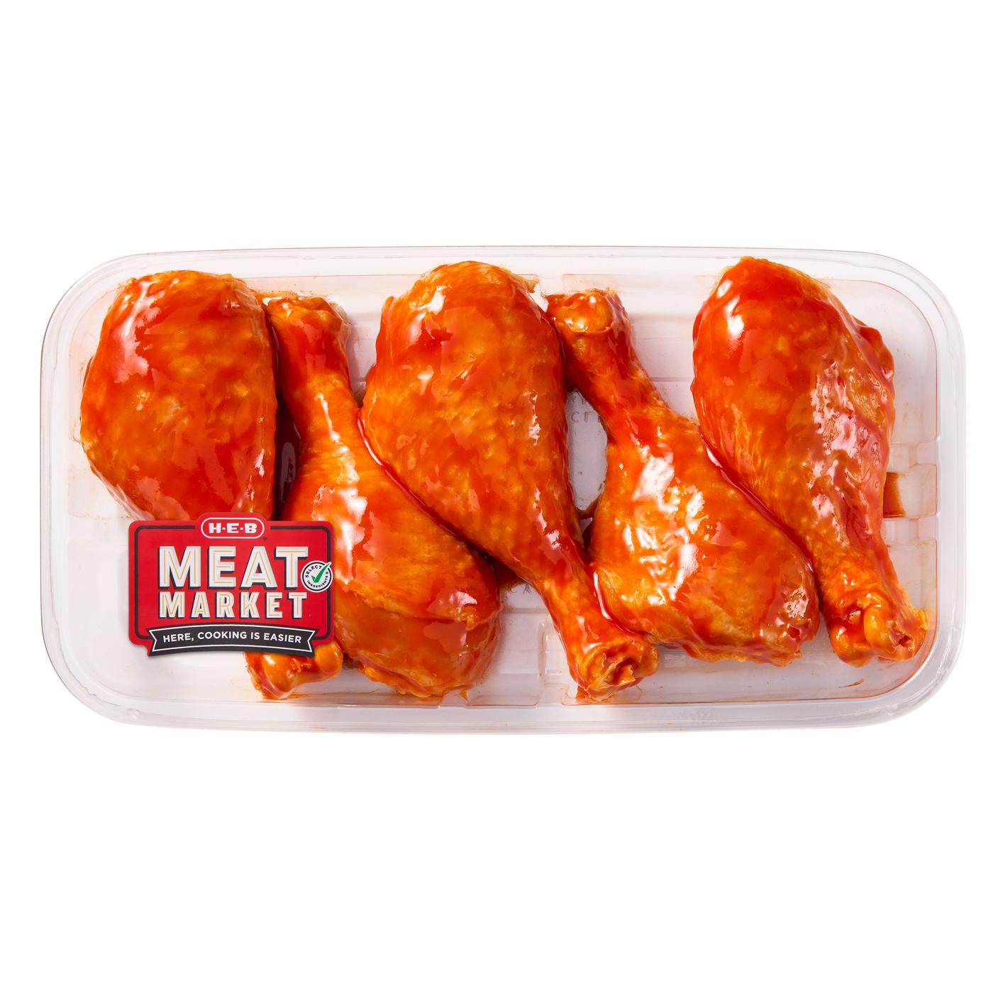 HEB Meat Market Marinated Chicken Drumsticks Hot Wing Sauce Shop