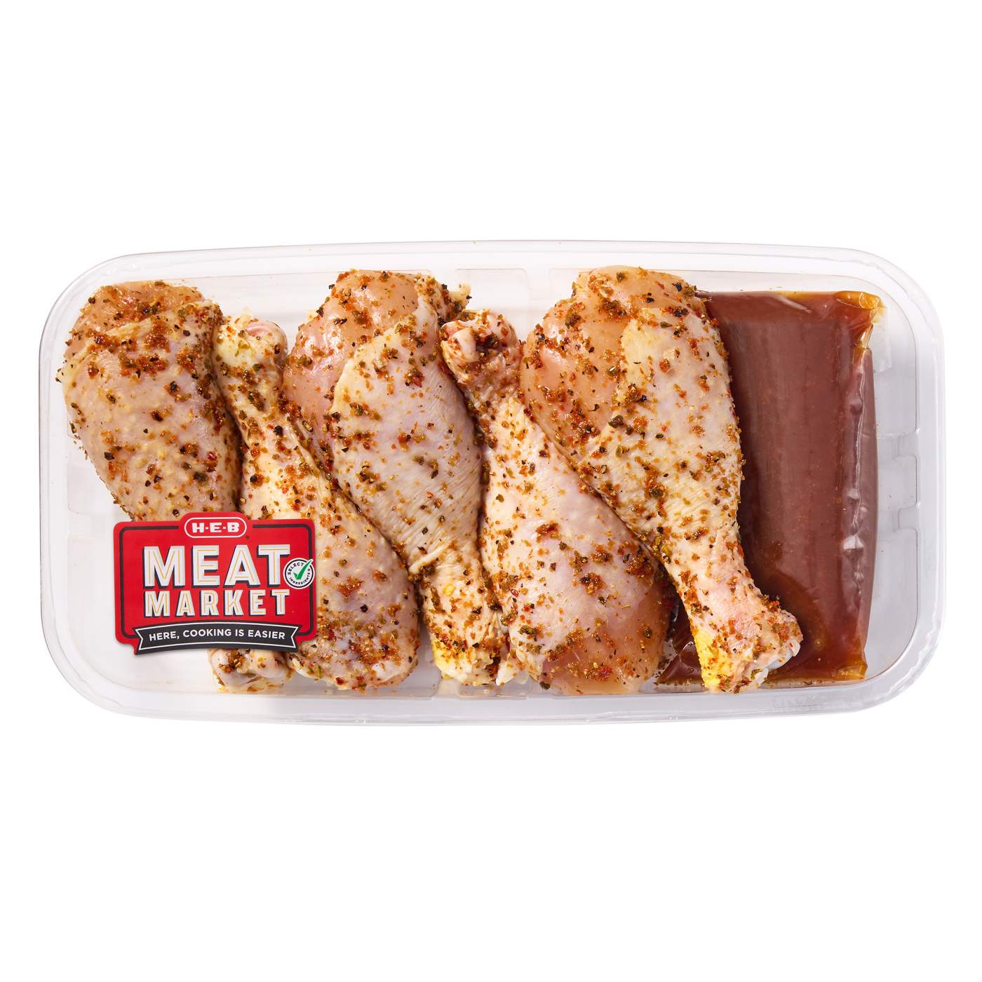 H-E-B Meat Market Seasoned Chicken Drumsticks - Honey BBQ; image 1 of 2