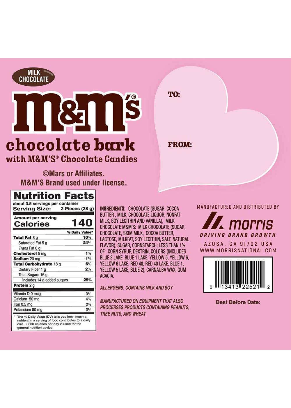 M&M'S Milk Chocolate Bark Valentine's Heart Gift Box; image 2 of 2