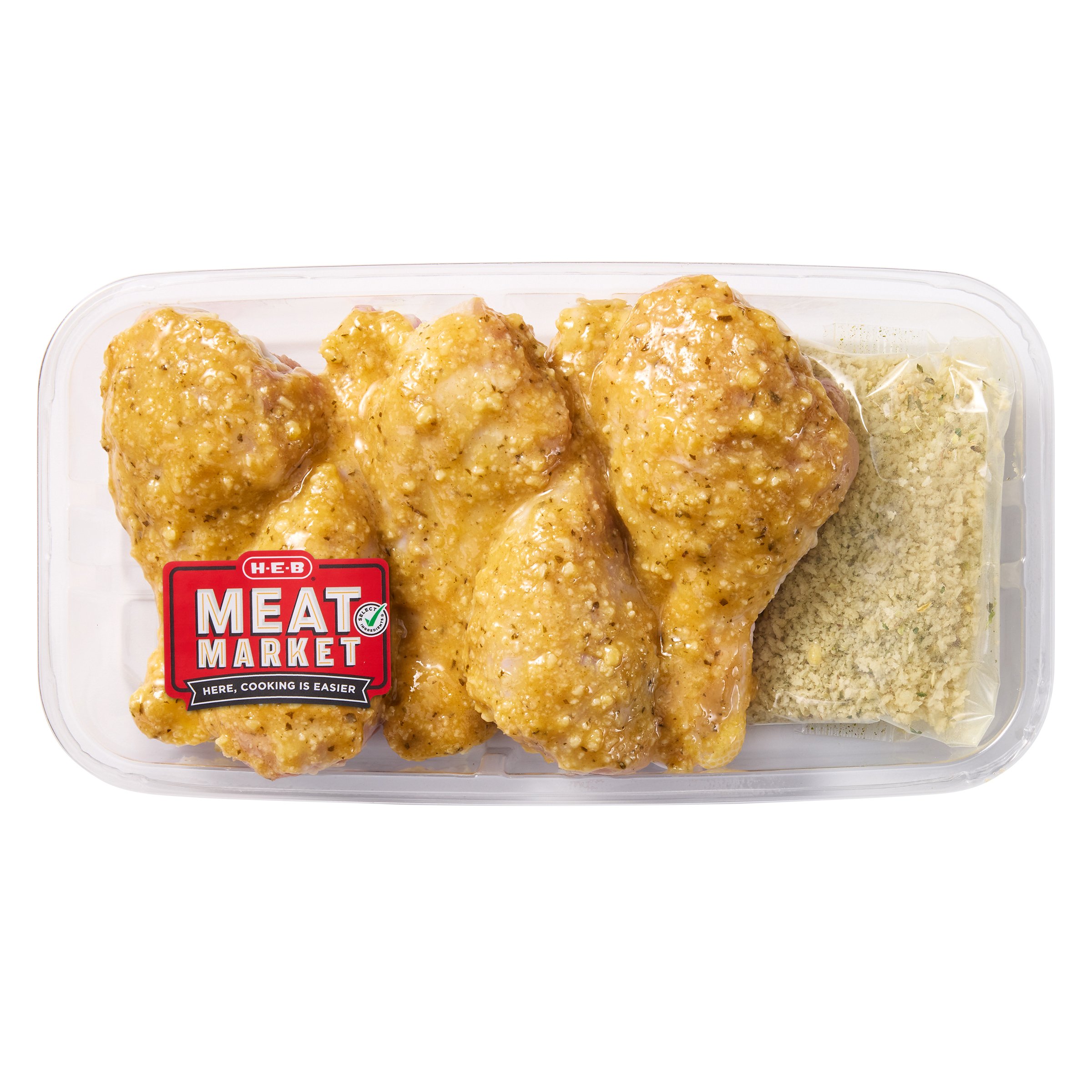 H-E-B Meat Market Marinated Chicken Drumsticks with Breadcrumbs