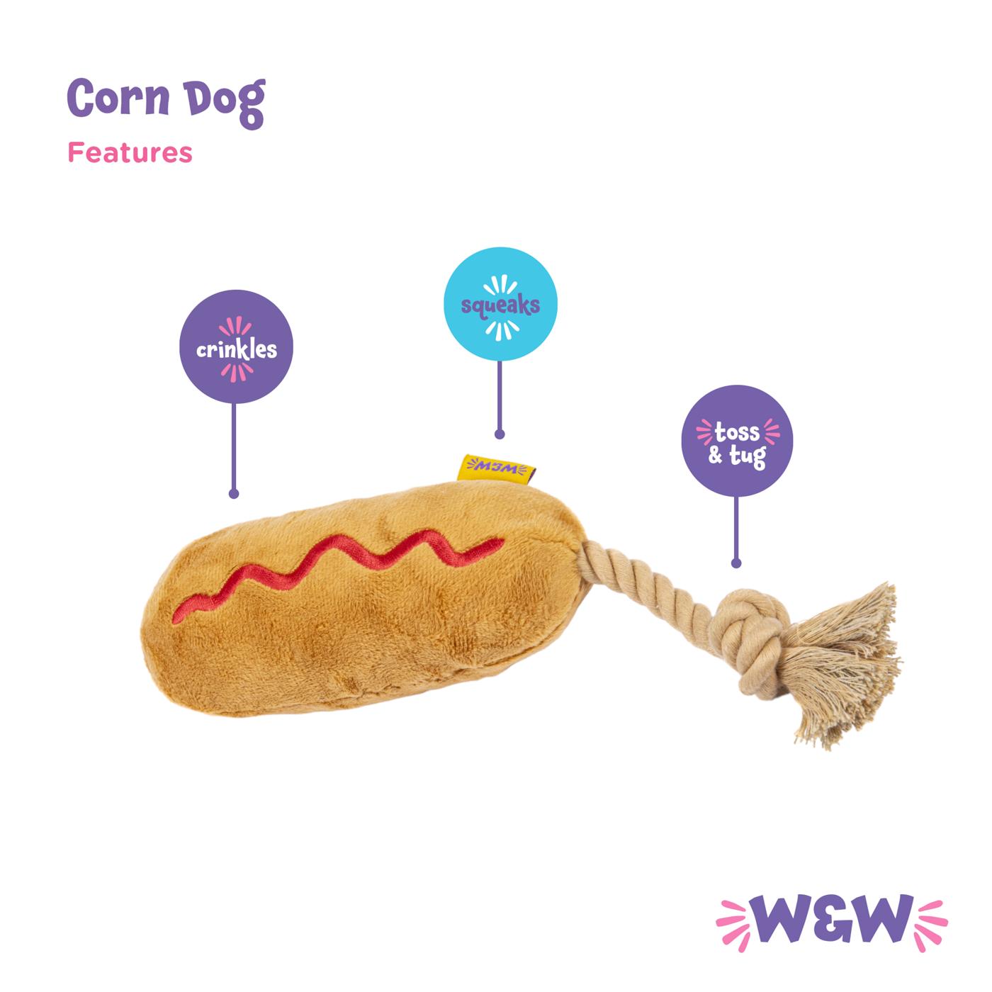 Woof & Whiskers Plush Dog Toy - Corndog; image 2 of 5