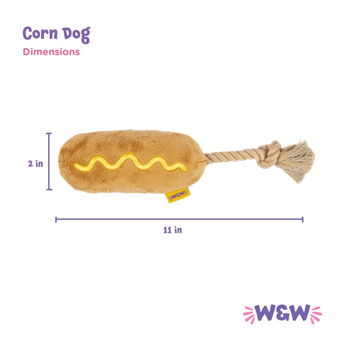 Woof & Whiskers Plush Dog Toy - Corndog; image 3 of 5