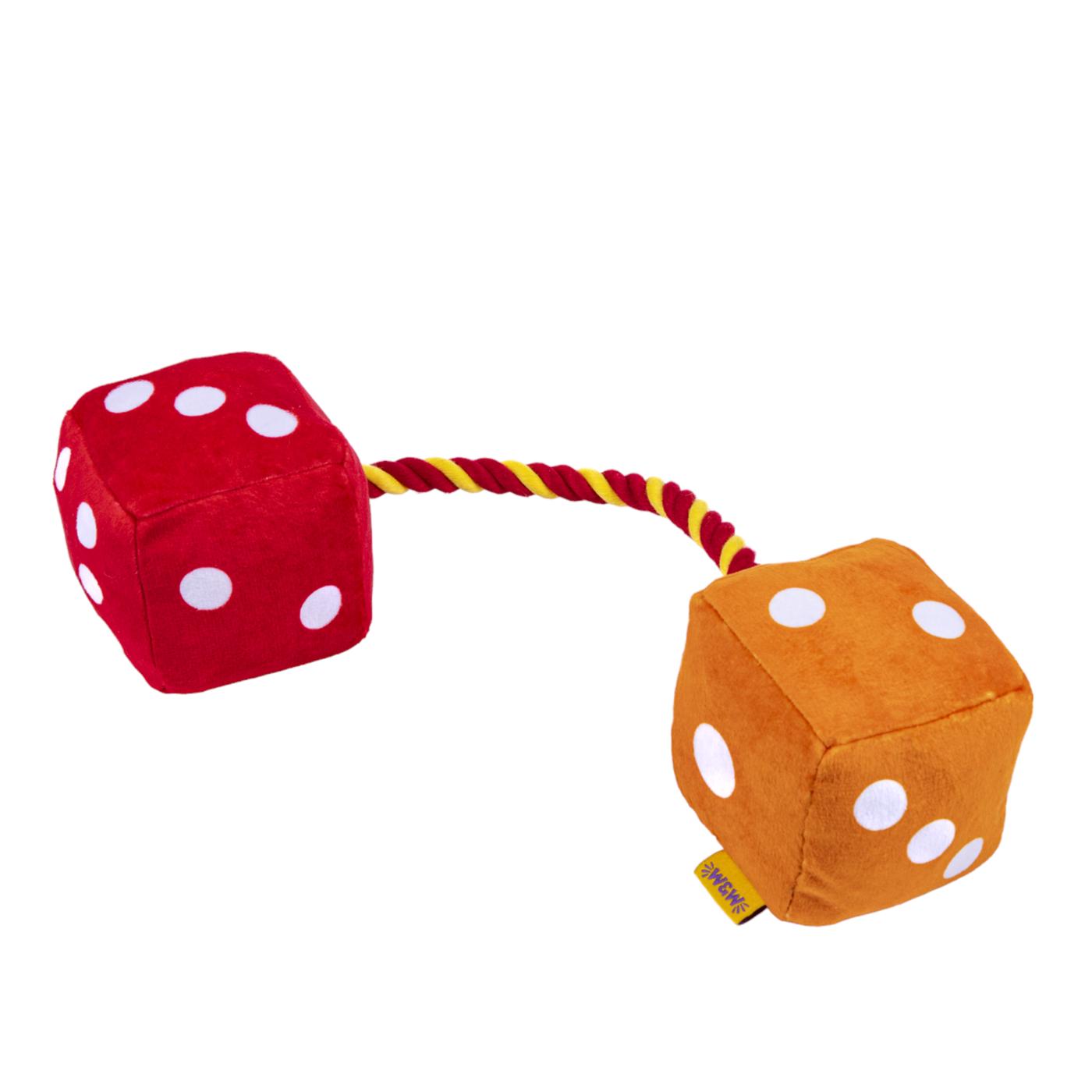 Woof & Whiskers Plush Dog Toy - Dice On Rope; image 1 of 5