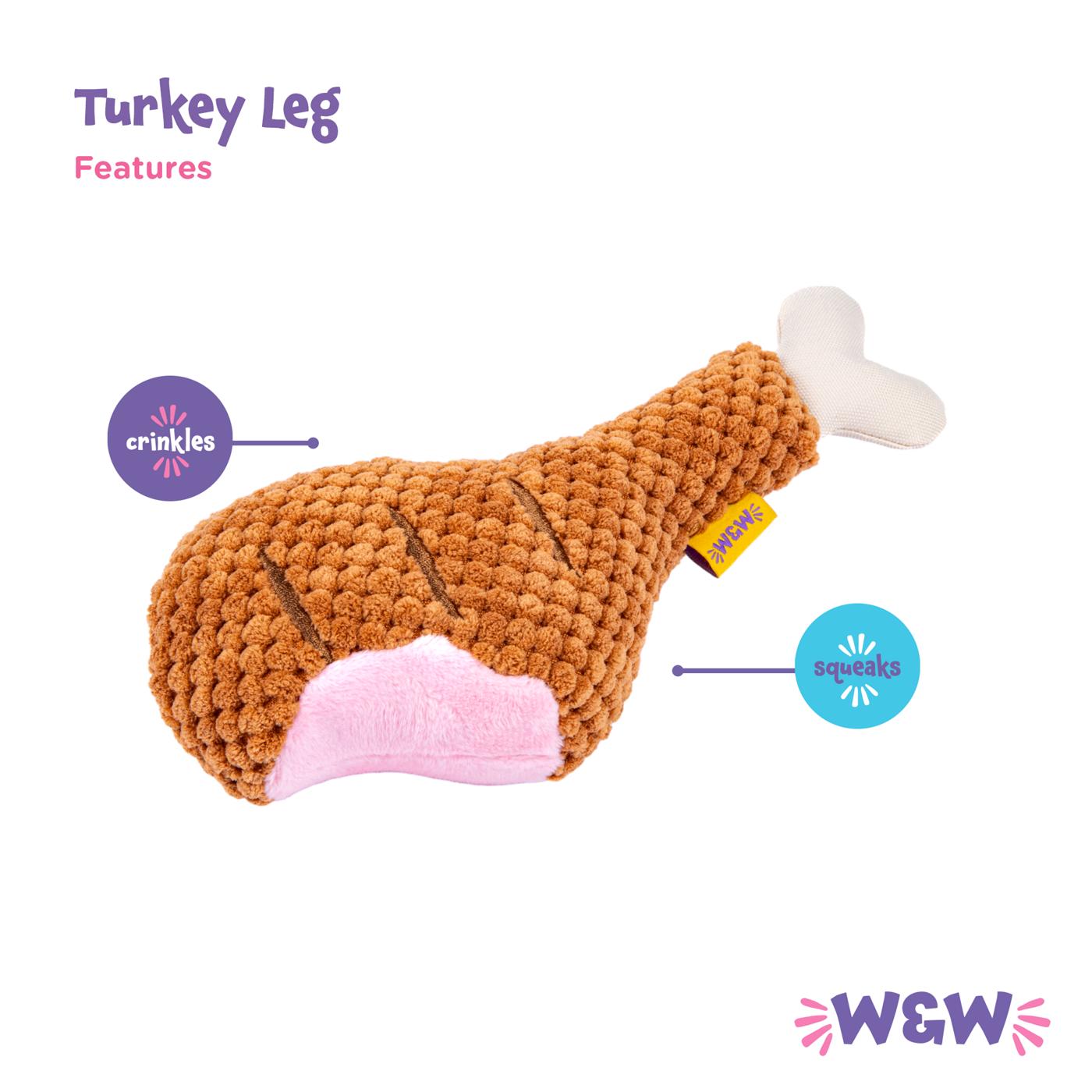 Woof & Whiskers Plush Dog Toy - Large Turkey Leg; image 3 of 5