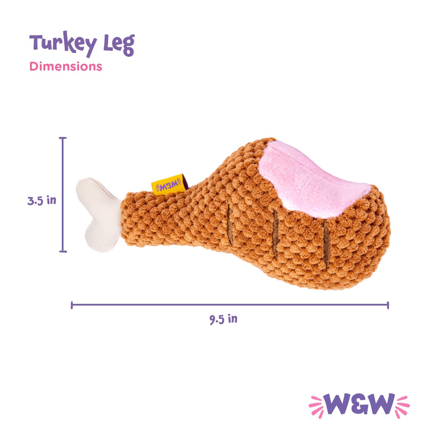 Woof & Whiskers Plush Dog Toy - Large Turkey Leg; image 5 of 5