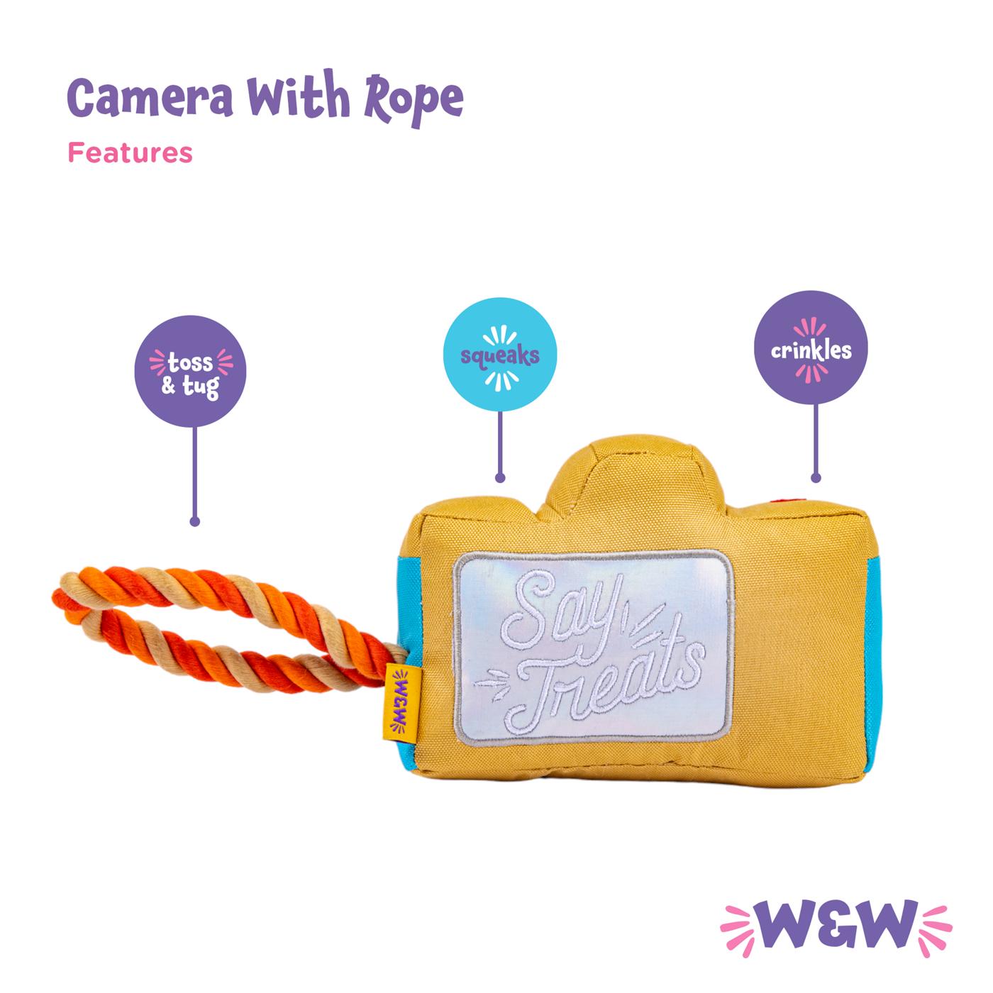Woof & Whiskers Plush Dog Toy - Camera; image 5 of 5