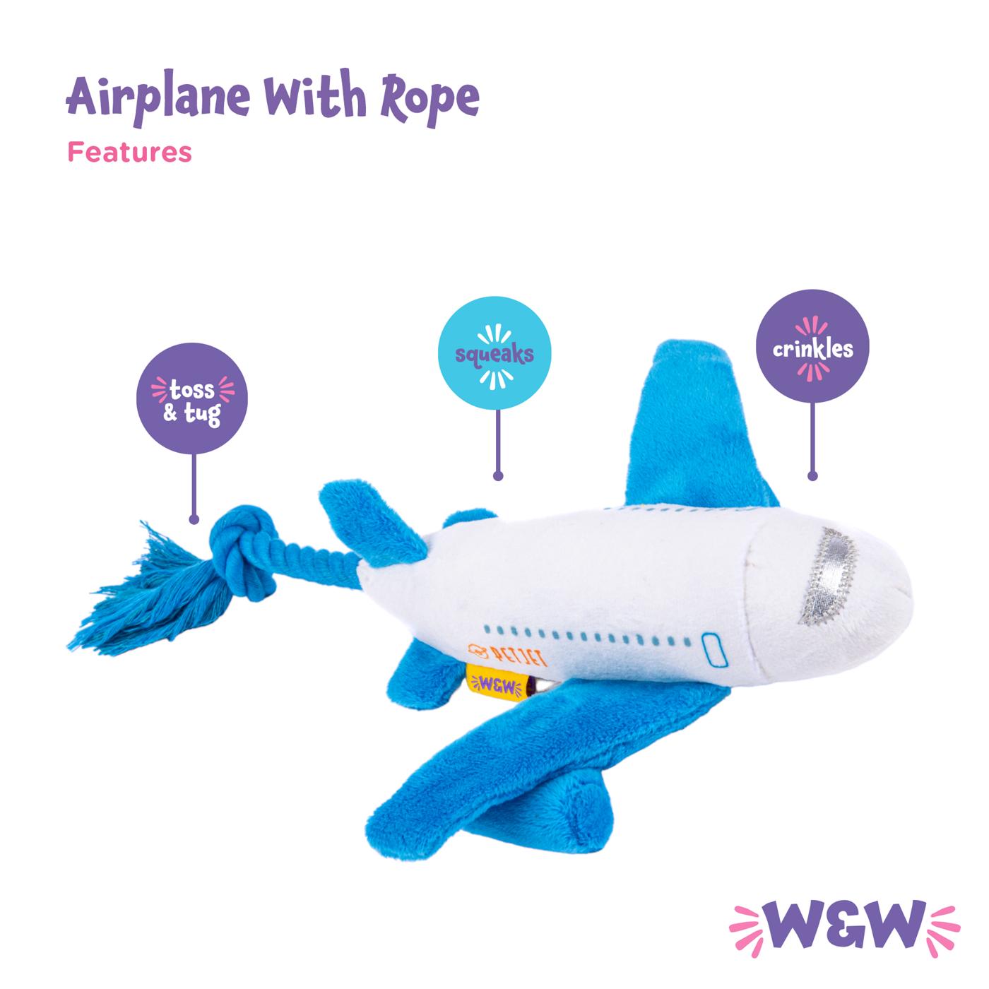 Woof & Whiskers Plush Dog Toy - Airplane; image 3 of 5
