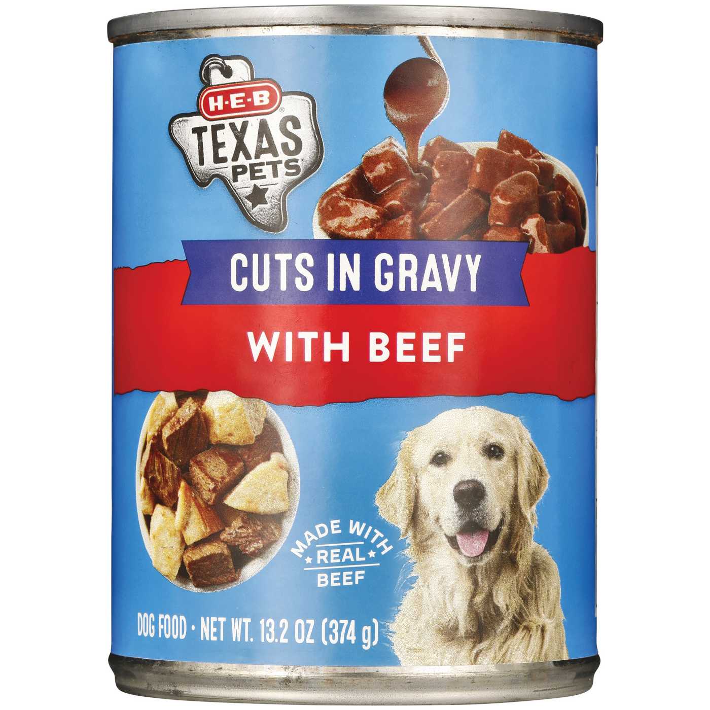 H-E-B Texas Pets Beef Cuts with Gravy Wet Dog Food; image 1 of 2
