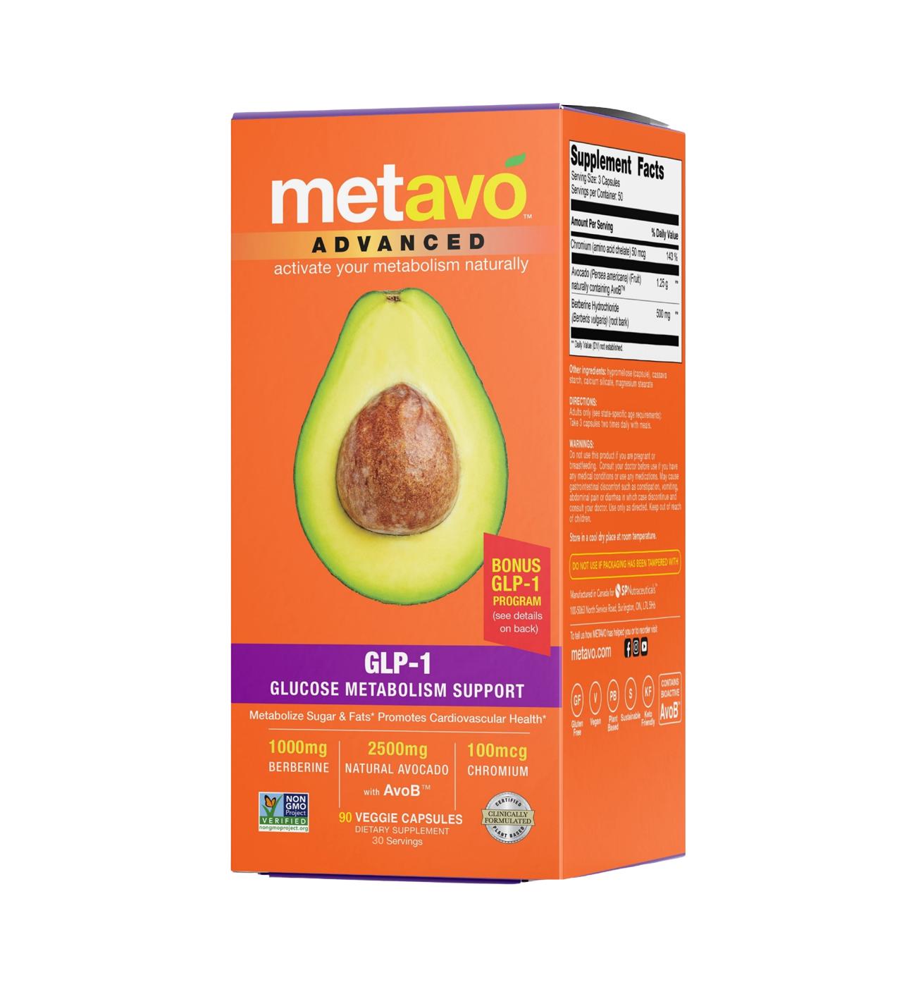 Metavo Advanced Glucose Metabolism Support Capsules; image 1 of 7