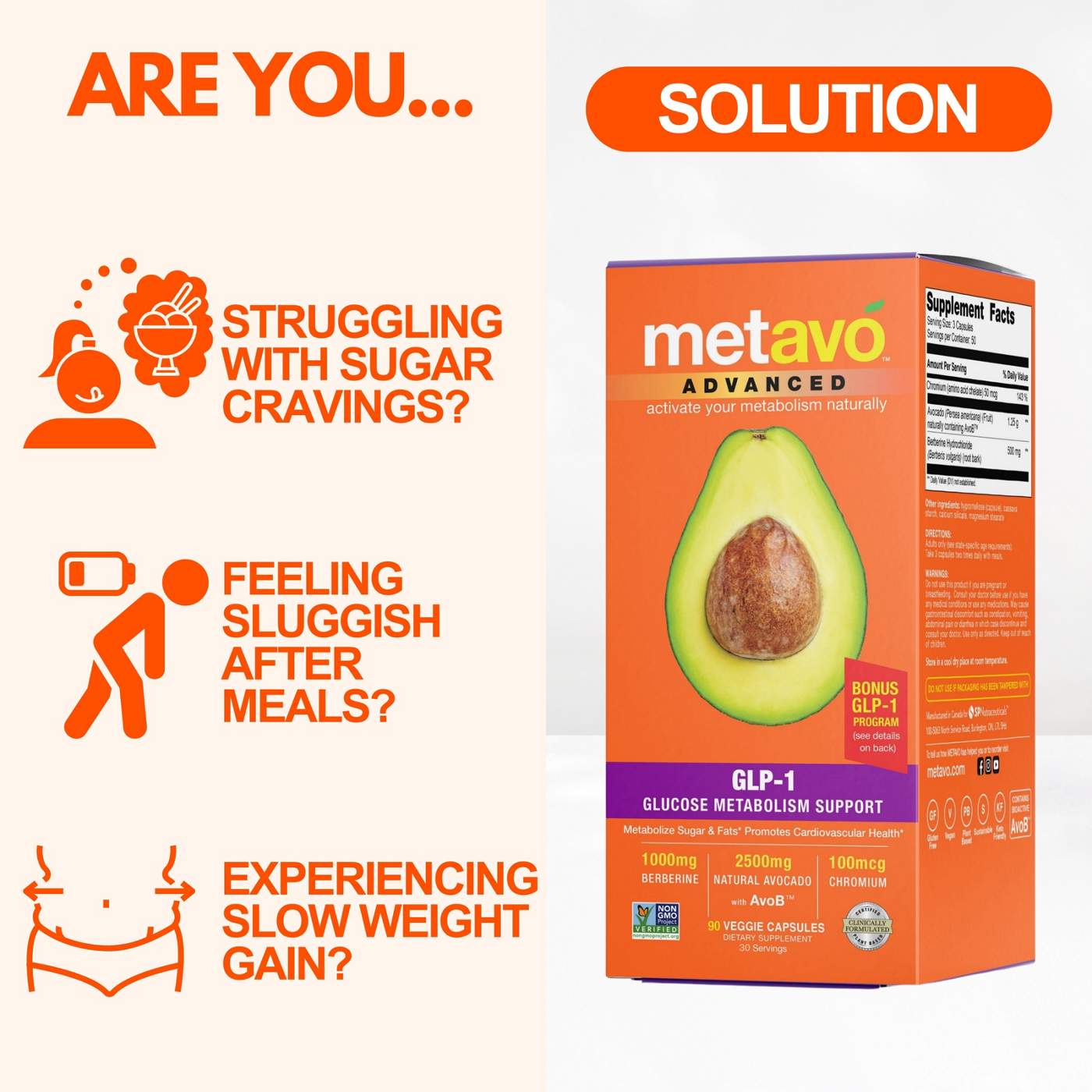 Metavo Advanced Glucose Metabolism Support Capsules; image 4 of 7