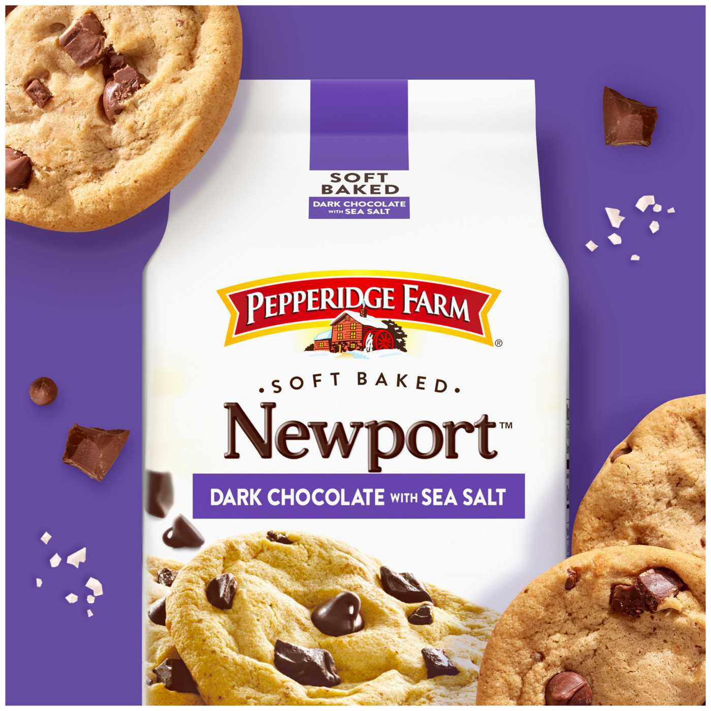 Pepperidge Farm Soft Baked Newport Dark Chocolate Cookies with Sea Salt; image 8 of 9