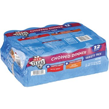 H-E-B Texas Pets Chopped Dinner Wet Dog Food Variety Pack - Chicken & Beef
