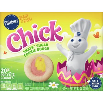Pillsbury Ready To Bake! Chick Shape Sugar Cookie Dough, 20 ct