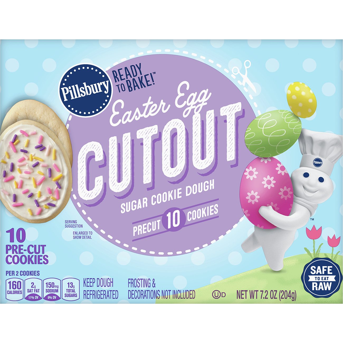 Pillsbury Ready To Bake Easter Egg Cutout Sugar Cookie Dough Shop Biscuit And Cookie Dough At H E B