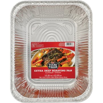 H-E-B Texas Tough Aluminum Extra Deep Roasting Pan, 13'' x 10''