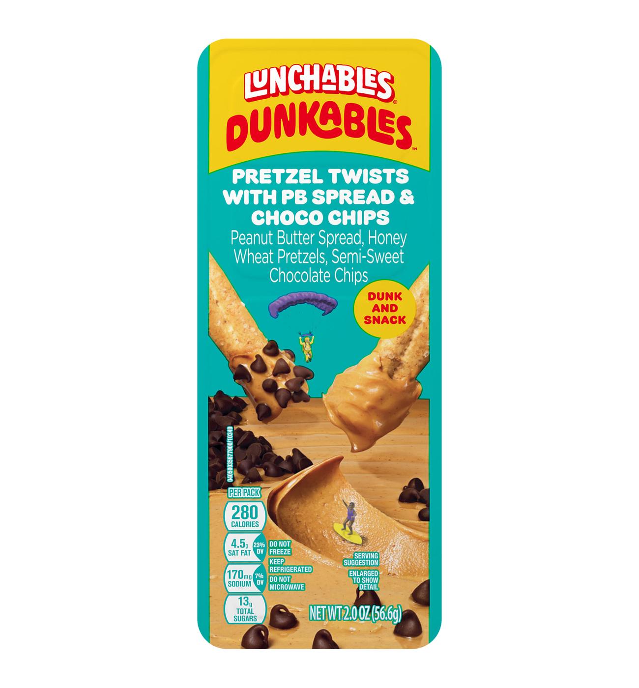 Lunchables Dunkables Snack Kit Tray - Pretzel Twists with PB Spread & Choco Chips; image 1 of 8