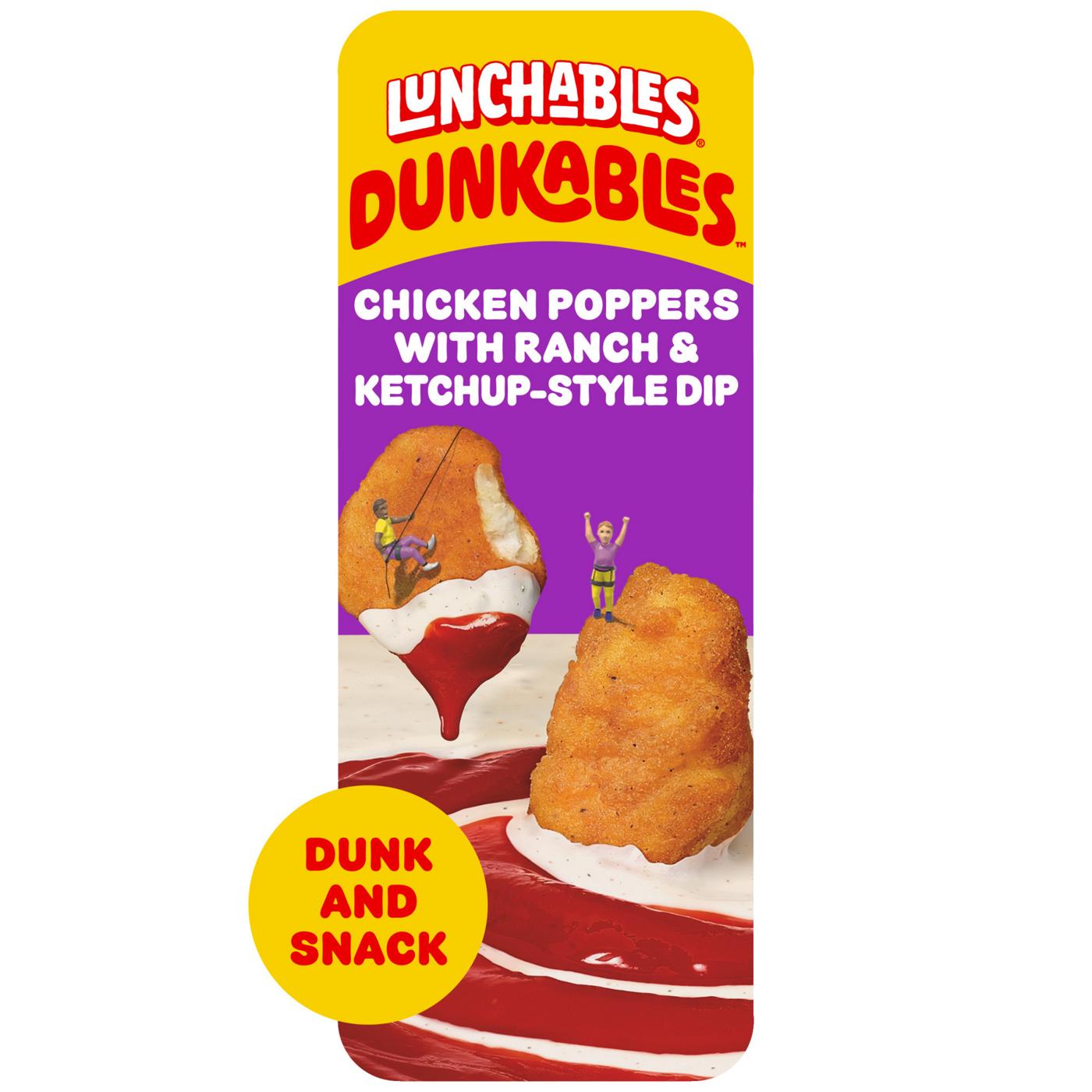 Lunchables Dunkables Snack Kit Tray - Chicken Poppers with Ranch & Ketchup; image 2 of 8