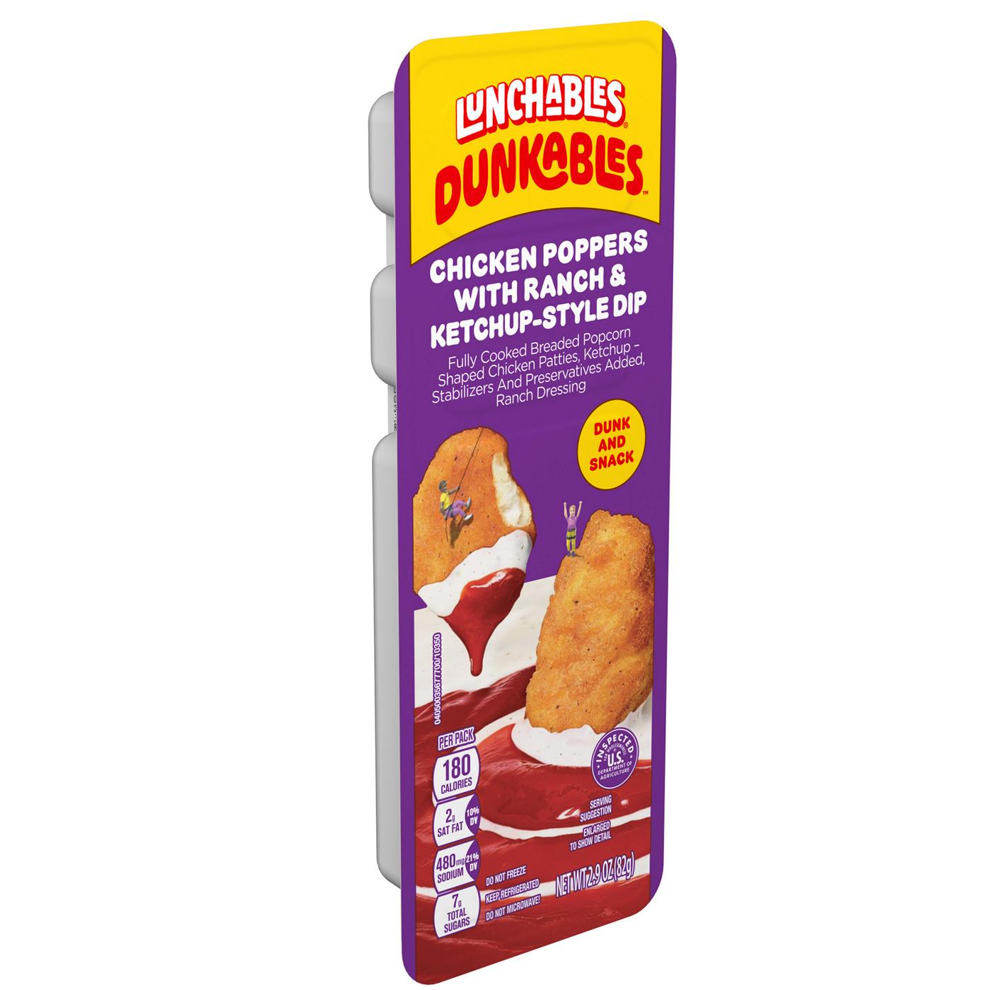 Lunchables Dunkables Snack Kit Tray - Chicken Poppers with Ranch & Ketchup; image 5 of 8