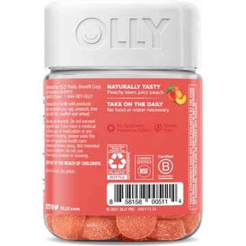 OLLY Probiotic & Prebiotic 500 Million CFU Digestive Fiber Gummies - Peach