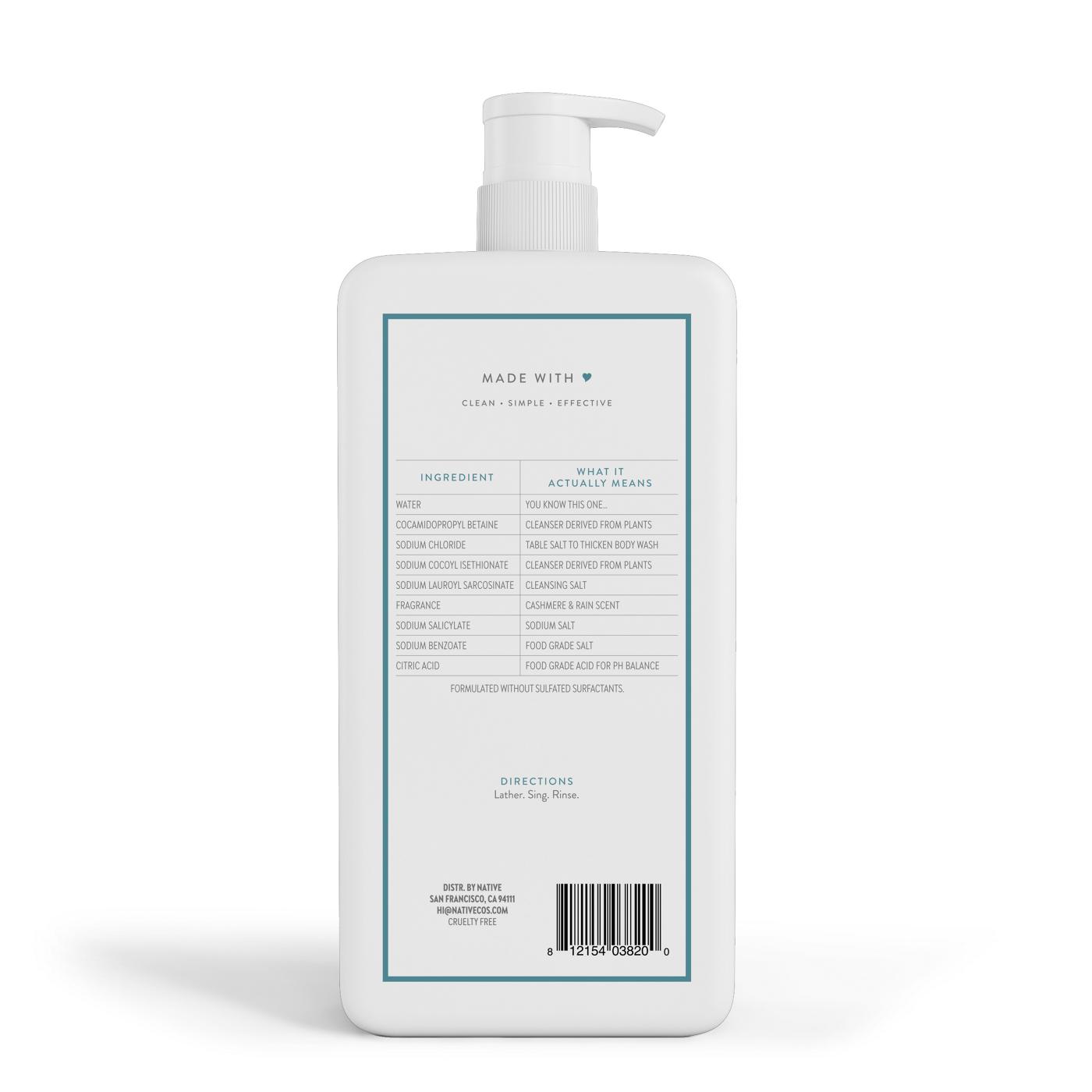 Native Body Wash - Cashmere & Rain; image 2 of 2