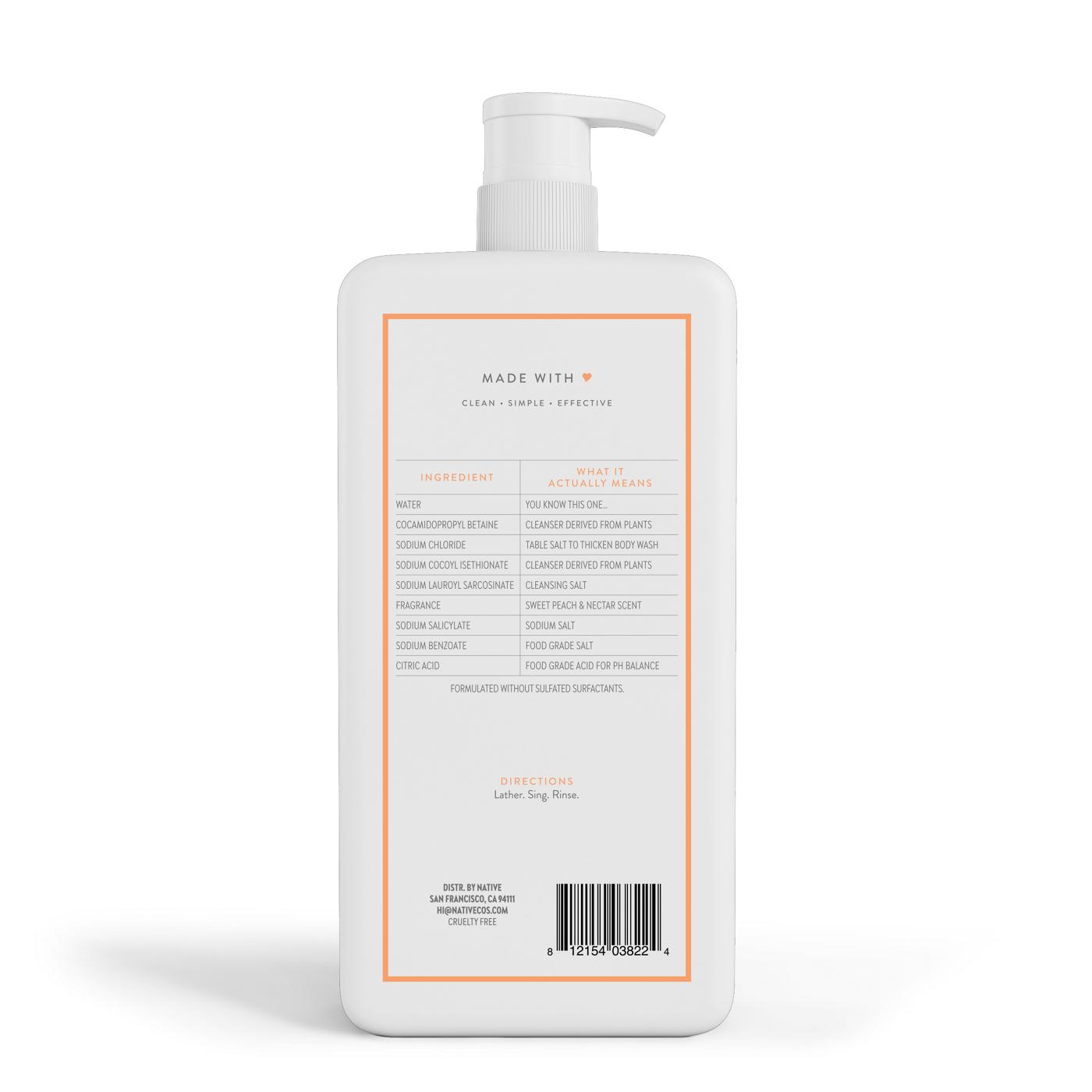 Native Body Wash - Sweet Peach & Nectar; image 2 of 2