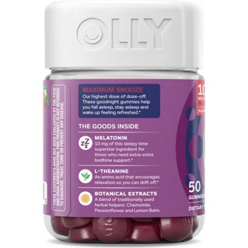 OLLY Maximum Strength Melatonin & L-Theanine 10 mg Sleep Gummies - Strawberry