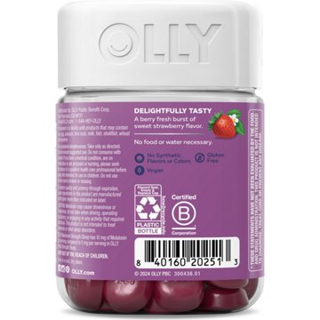 OLLY Maximum Strength Melatonin & L-Theanine 10 mg Sleep Gummies - Strawberry