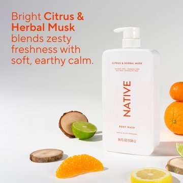 Native Body Wash, Citrus & Herbal Musk Scent