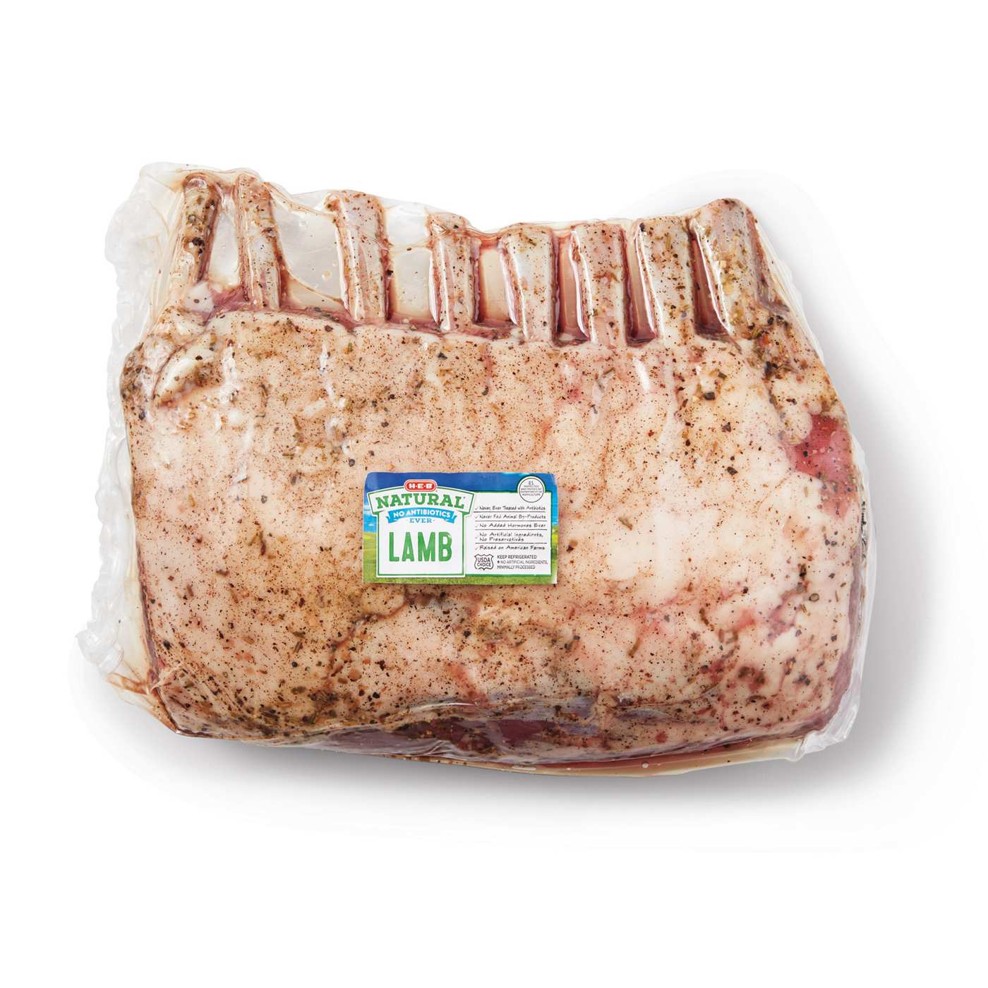 HEB Natural Seasoned Frenched Lamb Chops 8Rib Rack Shop Lamb
