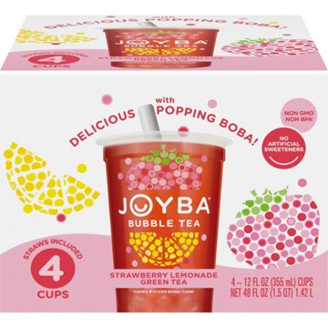 Joyba Bubble Tea - Strawberry Lemonade Green Tea, 4 pk Cups