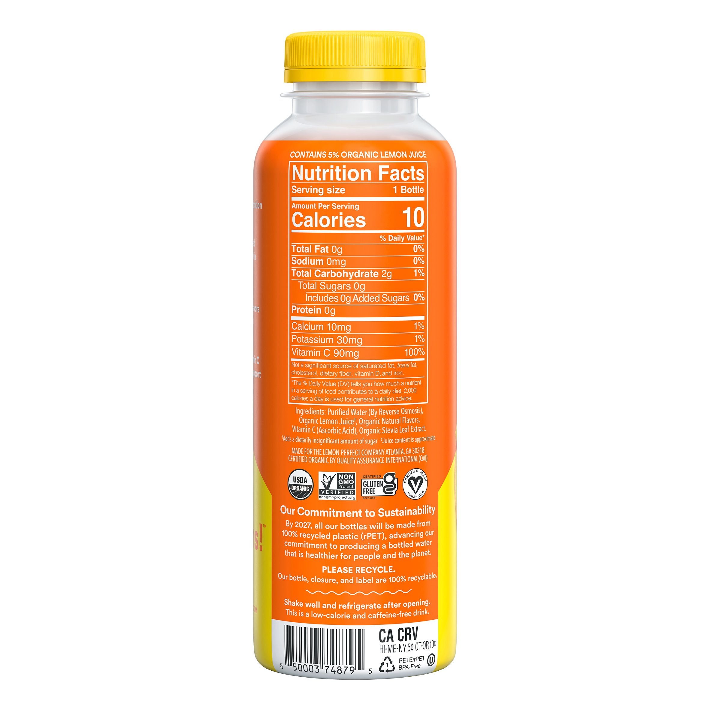 Lemon Perfect Organic Zero Sugar Lemon Water - Peach - Shop Water